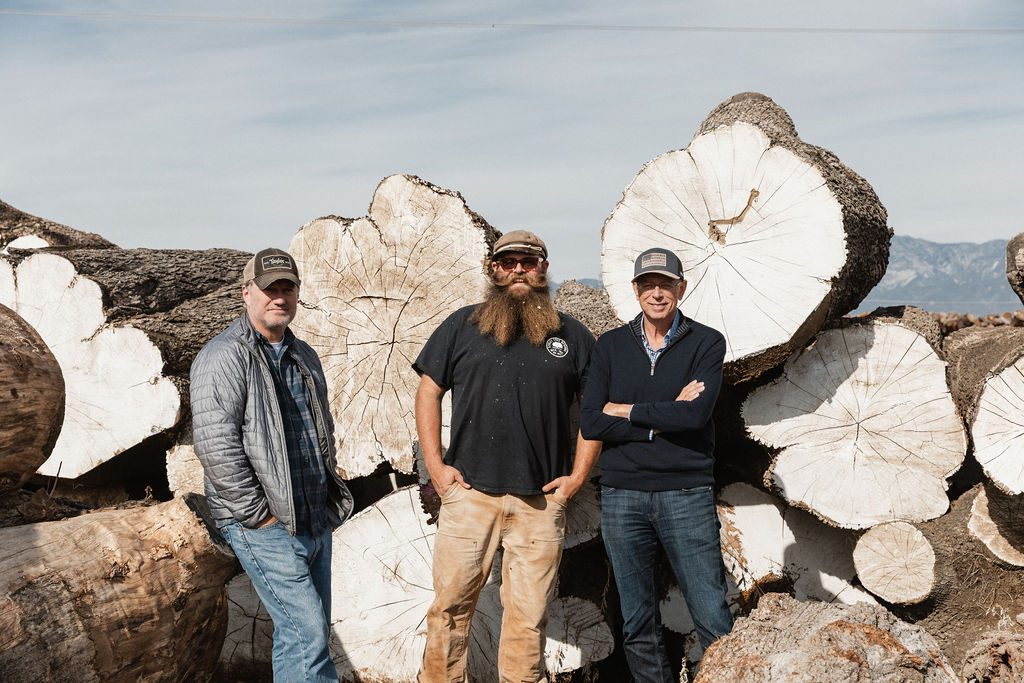  Scott Paul, WCA Urban Wood Supervisor John Mahoney, and Bob Taylor at WCA’s sort yard