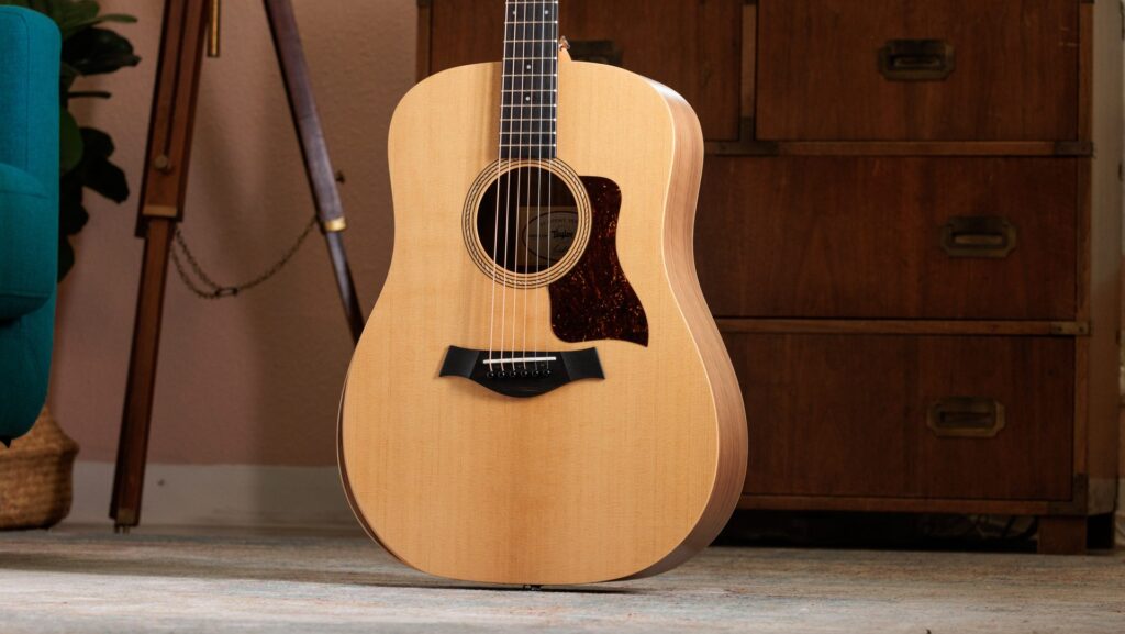 Image of the front of a Taylor Academy 10e acoustic guitar, one of the best acoustic guitars for beginners